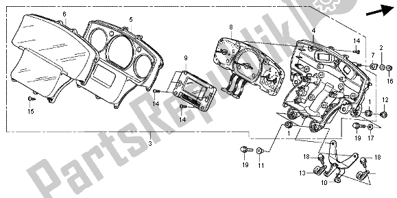 All parts for the Meter (mph) of the Honda GL 1800 2013