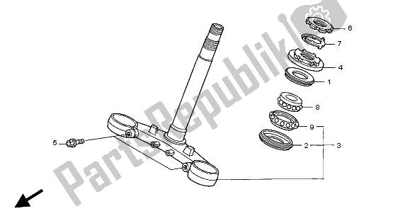 All parts for the Steering Stem of the Honda VFR 800A 2004