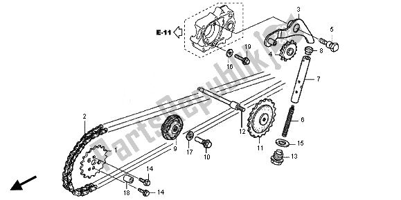 All parts for the Cam Chain & Tensioner of the Honda CRF 50F 2014