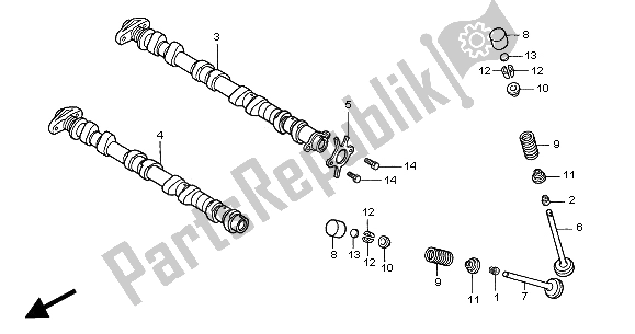 Toutes les pièces pour le Arbre à Cames Et Soupape du Honda CB 900F Hornet 2002