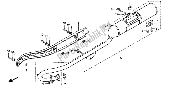 Toutes les pièces pour le Silencieux D'échappement du Honda XR 80R 1990