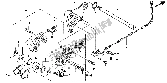 Alle onderdelen voor de Achter Remklauw van de Honda VT 750C2S 2013