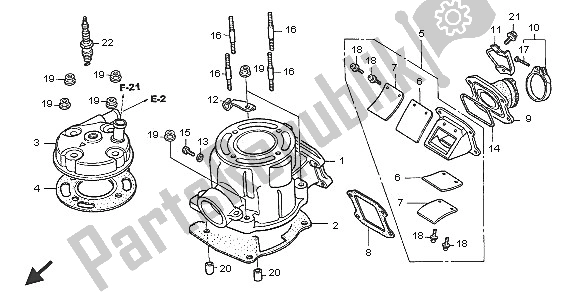 Wszystkie części do G? Owica Cylindra Honda CR 85R SW 2005