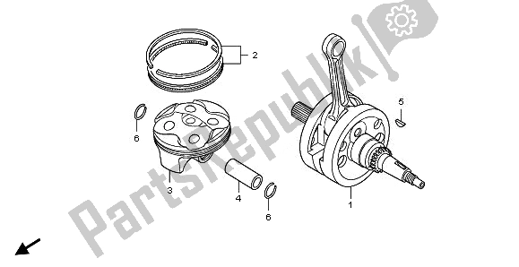 Todas las partes para Cigüeñal Y Pistón de Honda CRF 150R SW 2008