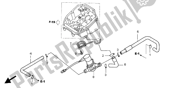 All parts for the Air Injection Control Valve of the Honda XL 1000V 2004