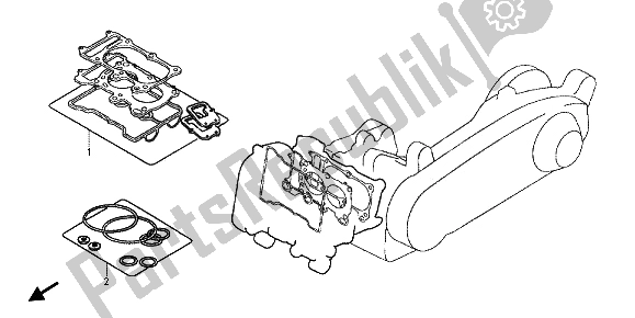 All parts for the Eop-1 Gasket Kit A of the Honda FJS 600A 2012