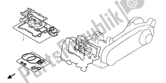 Alle onderdelen voor de Eop-1 Pakkingset A van de Honda FJS 600A 2012