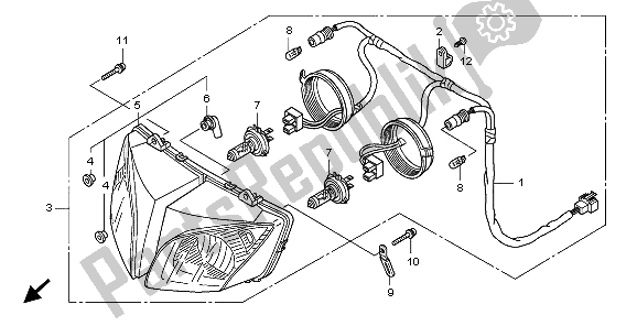 All parts for the Headlight (eu) of the Honda CBF 1000A 2009