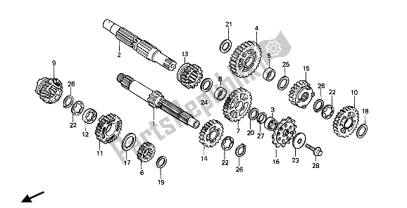 Todas las partes para Transmisión de Honda CR 250R 1987