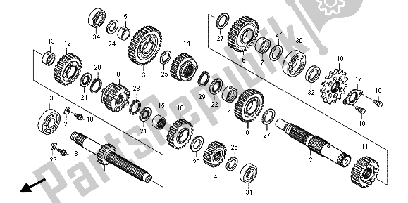 Tutte le parti per il Trasmissione del Honda CRF 150 RB LW 2012