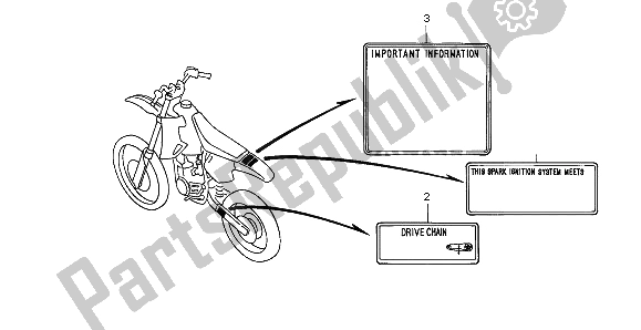 Todas las partes para Etiqueta De Precaución de Honda CR 80R SW 1999