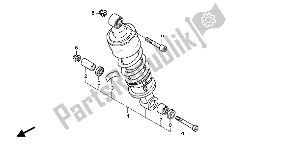 Todas las partes para Cojín Trasero de Honda CBF 600N 2006