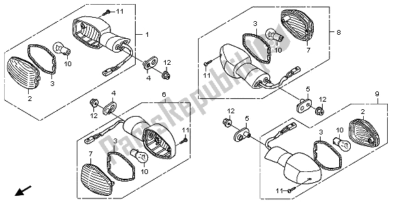 All parts for the Winker of the Honda XL 700 VA Transalp 2009