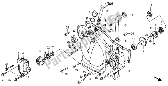 Todas las partes para Tapa Del Cárter Derecho de Honda CR 80R 1989