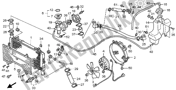 All parts for the Radiator of the Honda CBR 1000F 1999