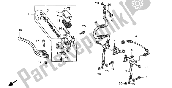 Todas las partes para Fr Cilindro Maestro De Frenos de Honda CBR 600F 1997