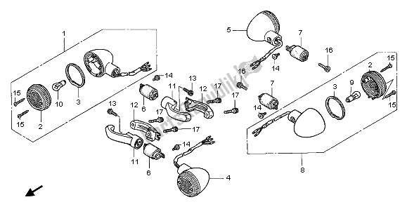 Toutes les pièces pour le Clignotant du Honda GL 1500C 1997