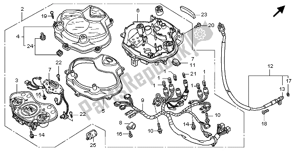 All parts for the Meter (kmh) of the Honda PES 125 2006