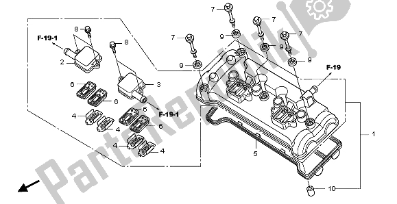 Tutte le parti per il Coperchio Della Testata del Honda CBF 1000 2007