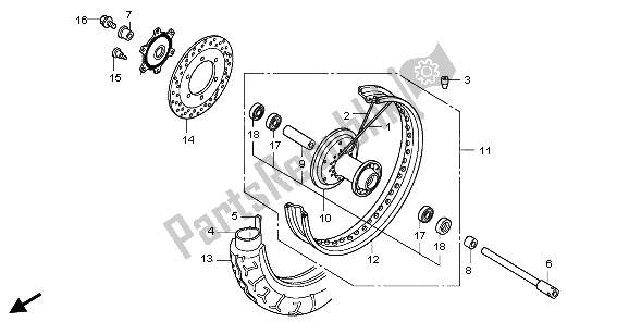 Tutte le parti per il Ruota Anteriore del Honda VT 750C 2009