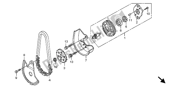 Alle onderdelen voor de Oliepomp van de Honda FES 125 2007