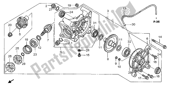 Toutes les pièces pour le Engrenage Mené Final du Honda TRX 650 FA Fourtrax Rincon 2004