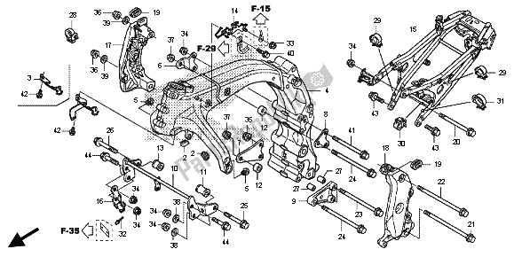 All parts for the Frame Body of the Honda CB 600F Hornet 2013