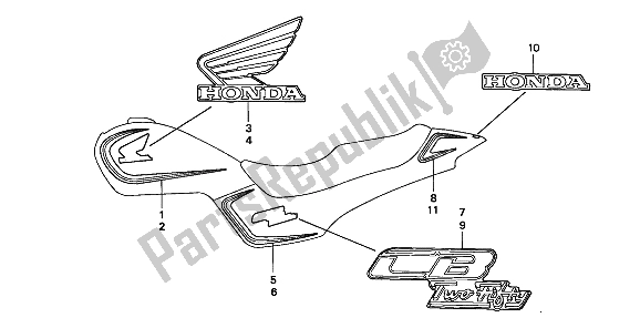 Todas las partes para Raya Y Marca de Honda CB 250 1994