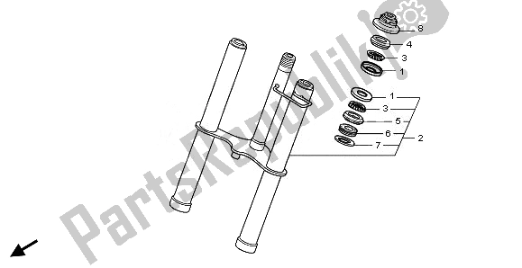 Todas as partes de Garfo Dianteiro do Honda CRF 50F 2008