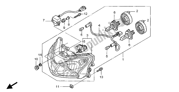 Tutte le parti per il Faro (eu) del Honda ST 1300A 2003