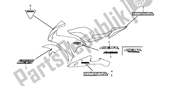 All parts for the Stripe & Mark of the Honda CBR 1000 RA 2013