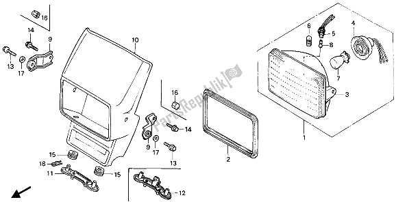 Tutte le parti per il Faro del Honda XR 600R 1987