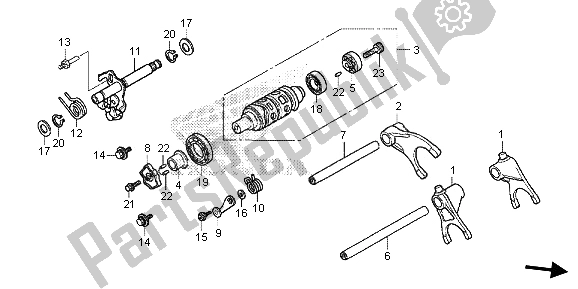 All parts for the Gearshift Drum of the Honda CB 1000R 2013