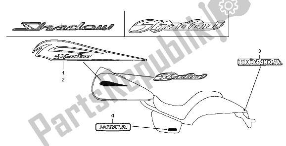 Tutte le parti per il Marchio del Honda VT 750C2 2007