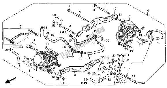 Alle onderdelen voor de Carburateur (compleet) van de Honda VT 125C 2001