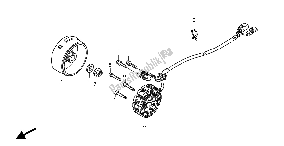 All parts for the Generator of the Honda CRF 450X 2007