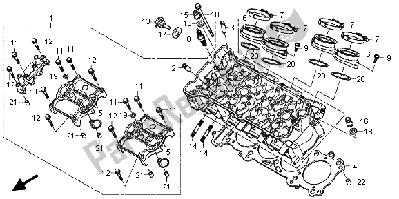 All parts for the Cylinder Head of the Honda CBR 1000 RR 2013