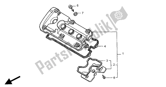 Tutte le parti per il Coperchio Della Testata del Honda CB 600F Hornet 2000