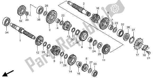 Todas las partes para Transmisión de Honda XR 250R 1997