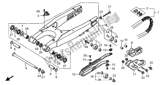 Wszystkie części do Wahacz Honda CR 125R 2004