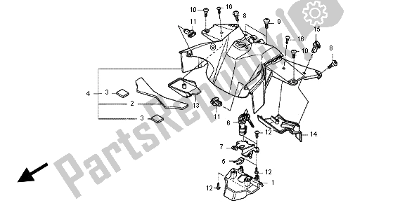 Tutte le parti per il Copertura Centrale del Honda NC 700 XA 2012