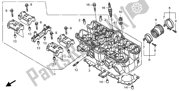 Alle onderdelen voor de Cilinderkop van de Honda CB 1300 2008