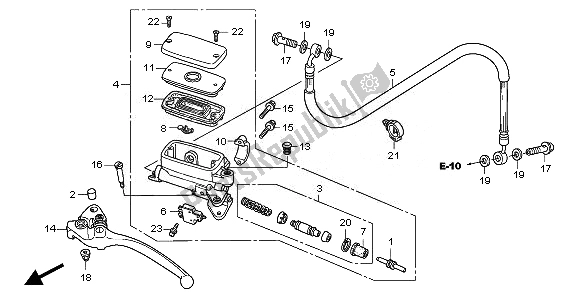 All parts for the Clutch Master Cylinder of the Honda CBF 1000 SA 2010