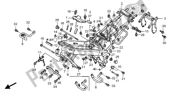 All parts for the Frame Body of the Honda NT 650V 2001