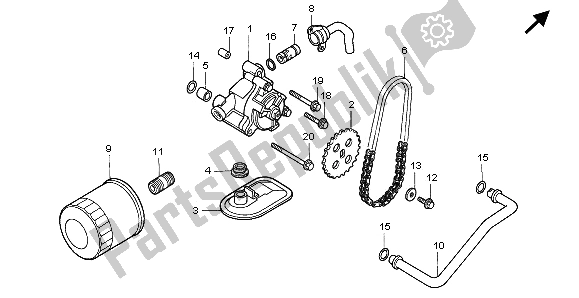 All parts for the Oil Filter & Oil Pump of the Honda VT 1100C2 1995