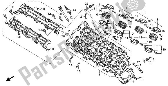 All parts for the Cylinder Head of the Honda CBR 900 RR 1997
