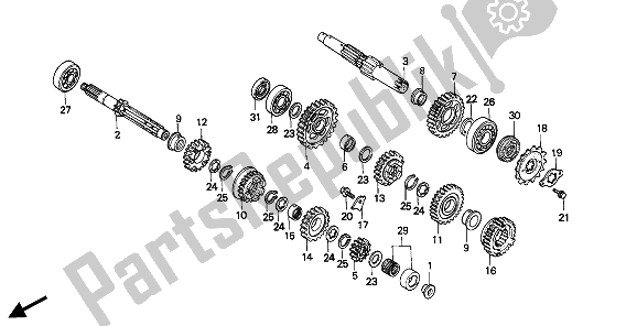 Tutte le parti per il Trasmissione del Honda NX 650 1994