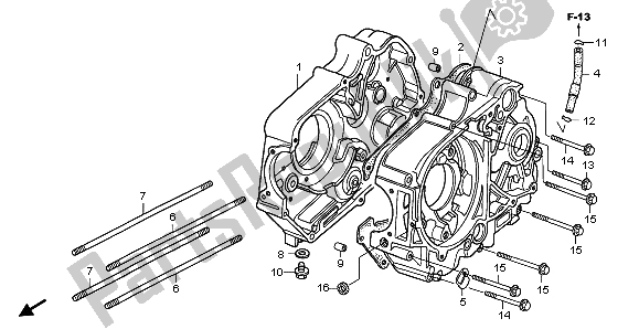 All parts for the Crankcase of the Honda CRF 70F 2007