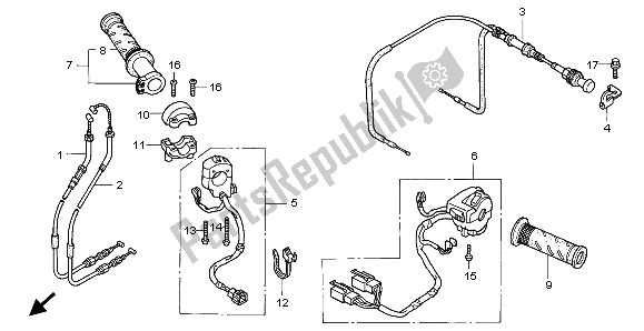 Tutte le parti per il Interruttore E Cavo del Honda VTR 1000F 1998