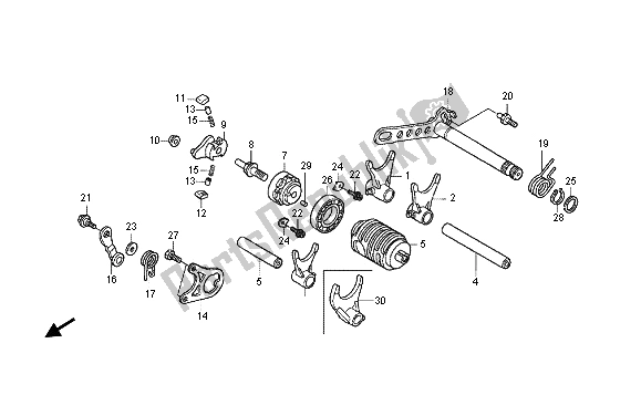 All parts for the Gear Shift Drum of the Honda CRF 450R 2012